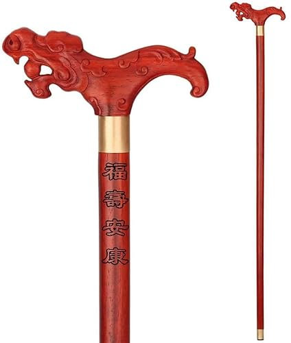 SilteD Canne de Marche en Bois pour Personnes âgées, béquilles en séquoia, Manche en Bois Massif, Cannes en Bois pour Hommes et Femmes