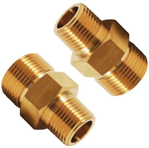 Fitvell Pressure Washer Coupler Fitting 3/8 NPT Male to M22-14mm Male Thread Hose Pressure Washer Hose Extension Adapter 4500PSI 2PCS