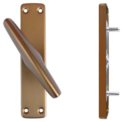 Maniglia Cremonese Finestra in Alluminio Anodizzato - Maniglie per Finestre in legno - Colore Bronzo, Dotata di 4 Viti per legno, 1 Pezzo (Gioco 4)