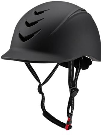 MagiDeal Reithelm, Reitmütze, Fahrradmütze, leicht, für Herren und Damen, mit herausnehmbarem Futter, Schutzausrüstung, Reitmütze, Schwarz