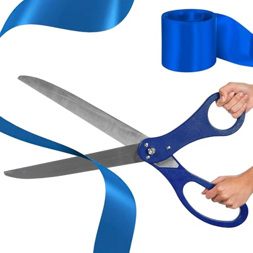 YARRD Blue Grand öppningsceremoni kit – 25 tums sax med blått satinband för invigningar speciella evenemang