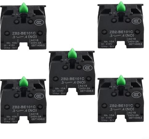 5 interruptores de botón, ZB2 BE102C/ZB2 BE101C NO 10 A 600 V, fácil instalación (ZB2-BE101C)