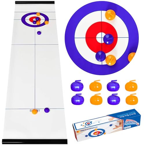 Table Top Curling Game, Shuffleboard Table, Interactive Table Sports Game, Tabletop Training Family Party Games For Kids And Adults Indoor, Travel, Table Top Games For All Family