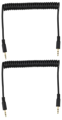 Be In Your Mind 2 cables auxiliares de audio TRS de 2,5 mm, 3 polos, cable de extensión de audio estéreo para videocámara, videocámara, auriculares remotos, 90 cm (macho a macho)