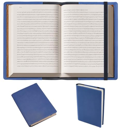 CRASPIRE A5 Leather Notebook Cover with Card Slots Waterproof Book Sleeve Prussian Blue PU Envelope Folder Business Briefcase Reusable Leather Portfolio Organizer for Notepad Phone Cards