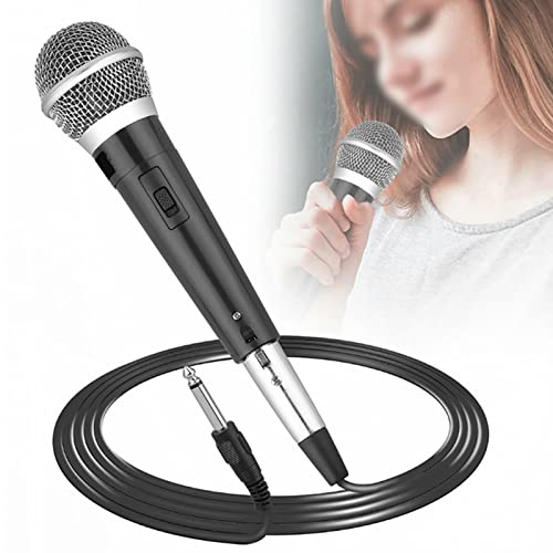 Tomantery Microfono Dinamico Unidirezionale Cablato a Bobina Mobile per DVD/KTV, Adatto per Livelli di Pressione Sonora Elevati, Plastica + Metallo, YS-226