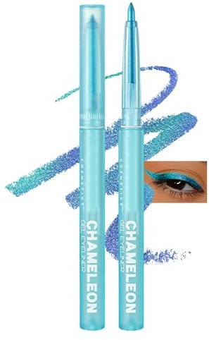 Jutqut Blau Chameleon Metallic Eyeliner & Lidschatten Stift – Multichrome Glitzer Eyeliner Mit Wasserfester Formel, Langanhaltend & Wischfest – Chamäleon Lidschatten Für Metallische Glitter Looks, 04