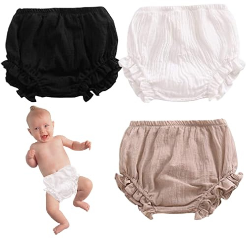 Wedhapy Bloomers 3Pcs Baby Bloomers, Soft & Safe Comfortable Cotton for Baby Girls, Cute Floral Triangle Girl for Toddler Girls