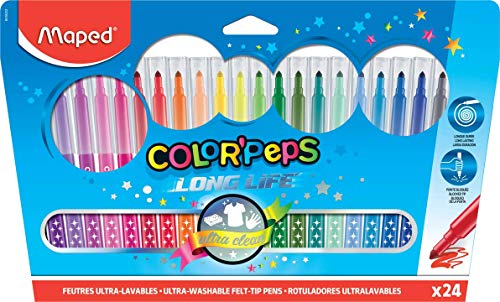 Maped M845021 - Filzstifte Color Peps Longlife, 18er Packung