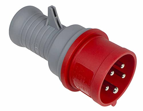 as - Schwabe Drehstrom-Prüfstecker - 400 V, 16 A, 5-polig, 6 h - Drehstromsteckdosenprüfer - Starkstrom Prüfer - Diagnosestecker - IP44, rot, 61477