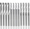12 PCS Carbide END Mill Cutter, AFUNTA 4 PCS 1/8 CNC Router Bits Double Flute Tools + 8 PCS 1 Flute Single Edged Milling Cutter (2 Types) for Nylon, Resin, ABS, Acrylic, PVC, MDF, Hardwood