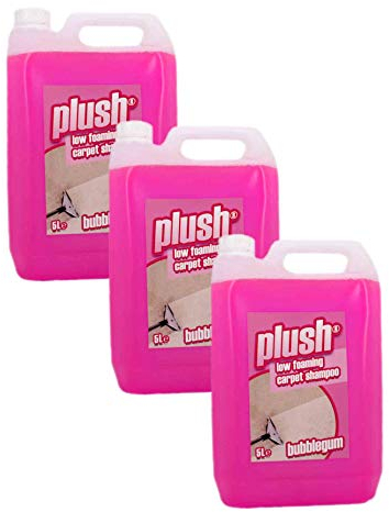 Carpet Cleaner Shampoo & Odour Deodoriser (inc Pet) Plush 5L x3 (Bubblegum)