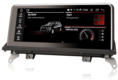 Erisin 10,25 4GB RAM 64GB ROM Android 14 Radio Coche Bluetooth GPS Navegador para BMW X5 E70 X6 E71 Sistema CIC Estéreo Pantalla IPS CarPlay inalámbrico Android Auto WiFi 4G Dab+ USB TPMS Canbus