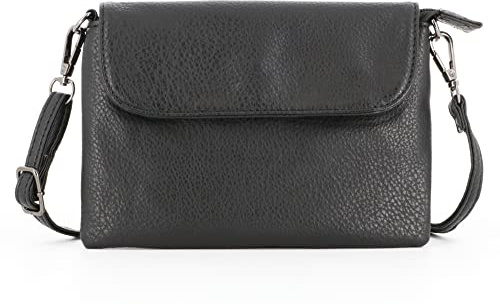 flora & co | Petit Sac Bandoulière Femme Similicuir Souple Noir