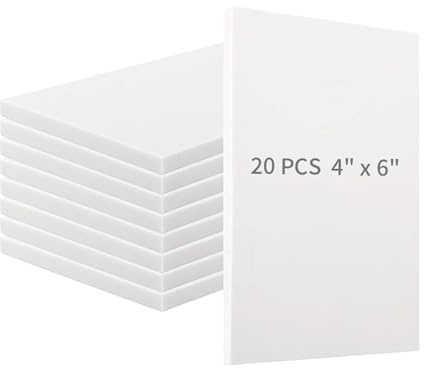 ZOENHOU 20 Pcs 4 x 6 White Rubber Carving Blocks, Soft Rubber Crafts Rubber Stamping Blanks, Linoleum Blocks for Printmaking
