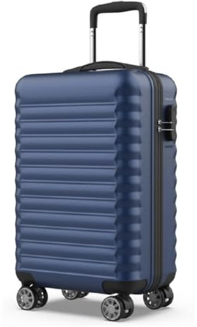 NUMADA - Maleta de Cabina Upfly 20' ABS (53x33,5x22cm) con Cierre de Combinación y 4 Ruedas Dobles 360. Maleta de Mano Rígida Resistente, Ligera con Interior Compartimentado | Azul Marino
