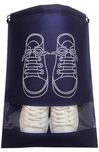 10 st reseskoväska, icke-vävda dammskor för män och kvinnor, förvaringsväska, dammskor förvaring, marinblå, Men's set of 10