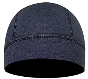 tuwiwol Neoprene 2.5mm Thicken Swim Thermal Hood Cap Waterproof Thicken Diving Hat Training Swimwear Man Women Canoeing, Black/Round, free size