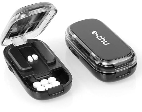 AOGOE Taglia Pillole, Separatore di Pillole Portatile con Lama per Pillole Piccole Grandi e più Pillole,Taglia le Pastiglie Facilmente, 1/2 Taglia Pillole per Anziani, Bambini, Animali, Viaggi