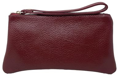 Pochette con cinturino da polso Borsa Donna in Pelle Dollaro (Bordeaux)