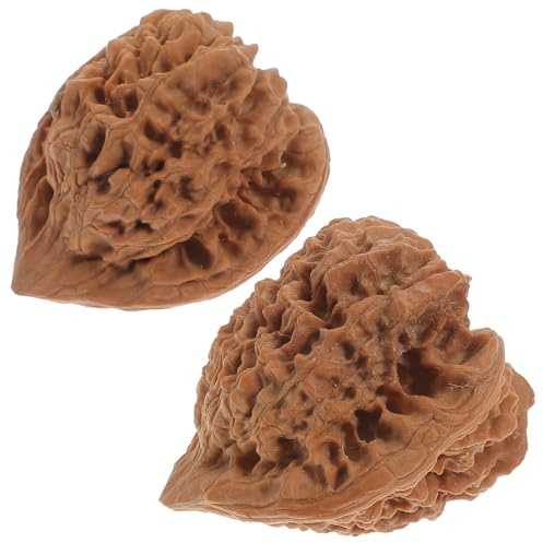 Outanaya Lot de 2 Balles de Massage Mains en Noyer 45Mm Rouleau de Massage Circulation Sanguine des Points d'Acupuncture Outil Compact pour Handball et Relaxation