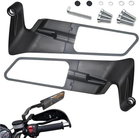 Touosy Universali e Regolabili Specchietti Moto Specchietto Retrovisore Auto Accessori Moto Specchietti Laterali per ATV Street Bike Cruiser Chopper Adventure Touring Motociclo Scooter