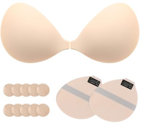 Soutien Gorge Dos Nu sans Bretelles, Adhesif Invisible Push-Up Femme