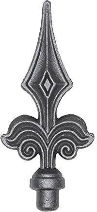 Pointes de lances 160mm diamètre 16mm acier en forme de fleur de lys avec extrémitéà souder