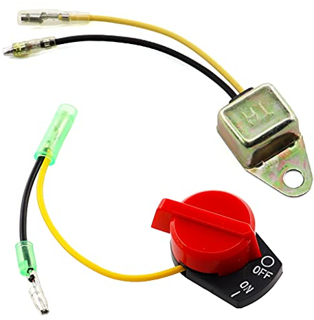 HURI On Off Stop Switch with Oil Sensor for Petrol Engine Honda GX160 GX200 GX240 GX270 GX340 GX390 Replacement 36100-ZE1-015 36100-883-005