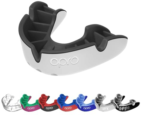 OPRO Silver Level Mouthguard Essential Fit – Gum Shield Adult and Kids – OPRO Mouth Guard Boxing and MMA, Easy Self-Fit Gum Shield Rugby and Hockey – Superior Protection with Dental Warranty