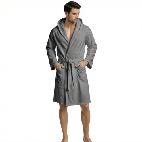 Intimitaly® Accappatoio Microfibra Uomo e Donna Unisex con Cappuccio Pratico Leggero