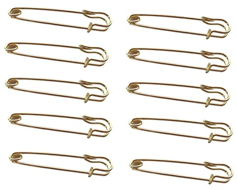 2 Inch 50mm Heavy Duty Steel Large Safety Pins Fastener, Gold Metal Safety Pins for Blankets Crafts Skirts Kilts Knitted Fabric (40pcs)