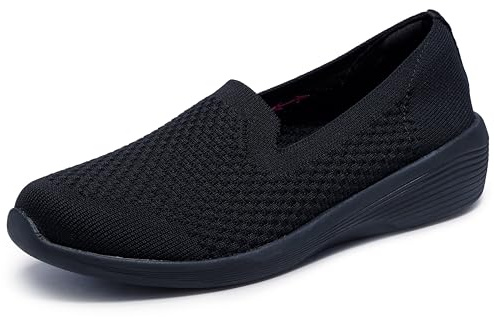 Skechers Chaussures à Enfiler Arya Clear Skies pour Femme, Noir, 39 EU