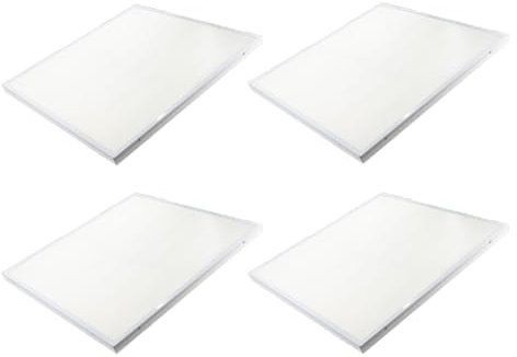 Jandei- Pack x4 plafón LED de superficie cuadrado 60x60 cm 50W 6000K, blanco slim