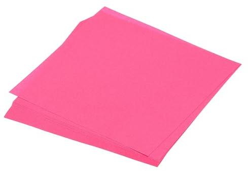 QUARKZMAN 50 Hojas de Papel de Origami de Doble Cara, Color Rosa Fluorescente, 10 x 10 cm, 70 G/M², Hojas Cuadradas de Papel Plegado para Proyectos de Arte y Manualidades