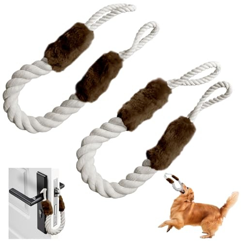 2 Stück Türkordel Klemmschutz, Klemmschutz Für Türen, Türstopper Klinke Baumwolle, Türstopper Boden Türstopper für Kinder Haustier (Braun)