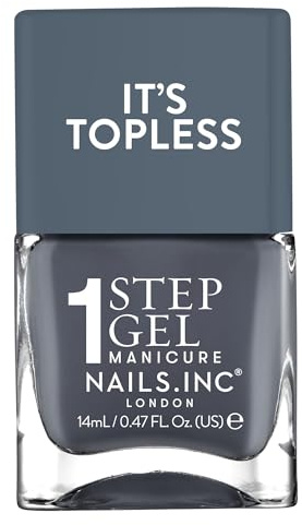 Nails Inc It's Topless Gel-Like Nail Polish, 4-in-1 Base Coat, Treatment, Colour & Top Coat, Long Lasting, Strong, Chip Free Nails, Glossy Salon Quality Manicure, Air Dry Nail Polish, Emily, 14 ML