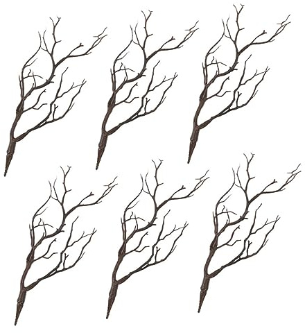 Heallily Lot De 6 Branches Artificielles Branches SèChes DéCoratives en Plastique Tiges Artificielles De Remplissage De Vase pour Halloween NoëL Table Balcon Et IntéRieur