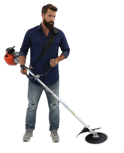 Fyssnn Decespugliatore a benzina, 42,7 cc, tagliabordi a 2 tempi, decespugliatore con 3 teste di taglio, dispositivo per foresta, giardino e parco