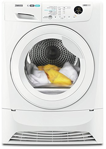 Zanussi ZDH8353W Secadora con Bomba de Calor de Libre Instalación, 8 Kg, Motor Inverter, Programa Antiarrugas, Tambor XXL, Puerta XXL, Filtro EcoFlow, Display LCD, Inicio Diferido, Blanco, A++