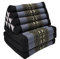 Thaiboo® Thaikissen Kapok Bodenkissen Dreieckskissen Nackenkissen Liegematte Sitzkissen Lounge ***blau-grau schwarz mit Elefanten*** (Kissen 3 Auflagen (81303))