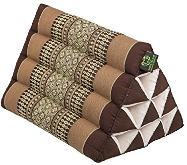 Handelsturm Kleines Thaikissen Dreieck 33 x 20 cm Kissen mit Füllug aus Kapok Dreieckskissen aus Thailand, Dekokissen oder Stütze, erdtöne