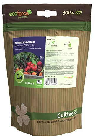 CULTIVERS Engrais Correcteur de Calcium Organique 250 g. Engrais 100% soluble. Calcium à haute concentration pour tous les types de plantes, arbres, arbres fruitiers et légumes. Force Calcium Eco