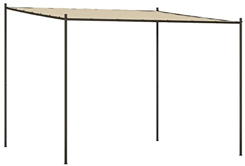 vidaXL Paviljong beige 3x3 m 180 g/m² tyg och stål, trädgårdstält, vindskydd, paviljong i metall, partytält, solskydd, metallpaviljong
