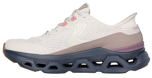 Skechers Damen Sneakers, Natural Synthetic/Mesh/Gray Trim, 40 EU