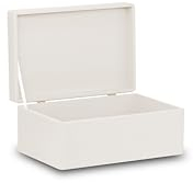 Pinus - Holzkiste mit Deckel 30x20x13,5 cm, Box ohne Griffe, Stabiles Holzbox mit Deckel, Schatztruhe aus Holz mit Klappverschluss, Holzschachtel mit Deckel, Aufbewahrungsbox - Weiß