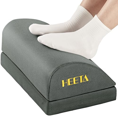 HEETA Desk Foot Rest, Ergonomic Foot Rest Under Desk Adjustable 2 Optional Height Footrest Foam Non-Slip Foot Stool for Home, Office & Gaming (Gery)