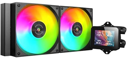 Mars Gaming ML-VISION240, Raffreddamento a Liquido AIO, TDP 500W, 2x Ventole ARGB con Nucleo in Rame e Alluminio FDB, Schermo LCD IPS 4:3 Rotazione a 360° e Software, Multisocket Universale, Nero