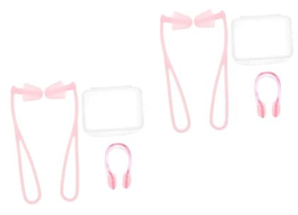 ifundom 2 Ensembles Pince-Nez De Natation en Silicone Enfants Clip De Nez d'oreille pour La Natation Adulte d'oreilles pour Nageurs Coup De Nez Agrafe Plastique Rose