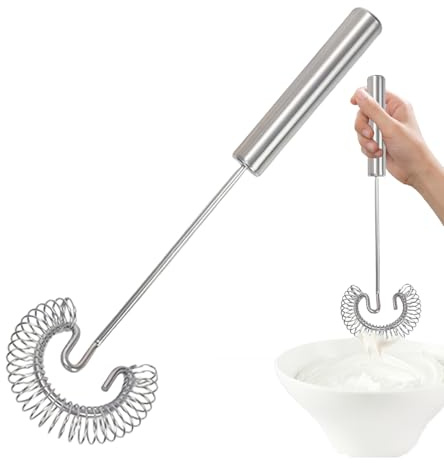 Frusta a spirale in acciaio inox, per mescolare salse, per mescolare, cucinare, sbattere, mescolare, per casa, picnic, campeggio, cuocere, cuocere, cuocere, panettiere